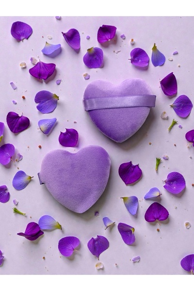 Floraglow Special Design 2-Piece Heart Powder Puff - Soft Textured Makeup Setting Sponge (4 Color Options)