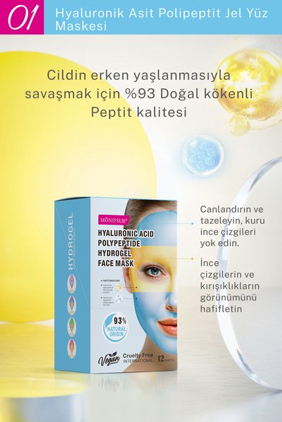 MondSub Göz Çevresi ve Yüz İçin Bölgesel Bakım Sunan Hyaluronik Asit & Polipe...