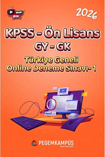 Pegem Akademi Yayıncılık 2026 KPSS Ön Lisans GYGK Türkiye Geneli Online Denem...