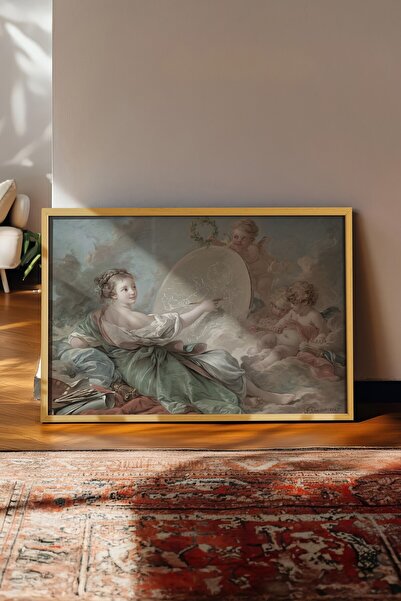 Postifull Vintage slika, poster u bež okviru, vintage zidni dekor