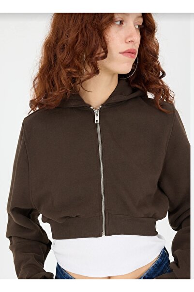 EAS GİYİM Fermuralı Hooded Crop