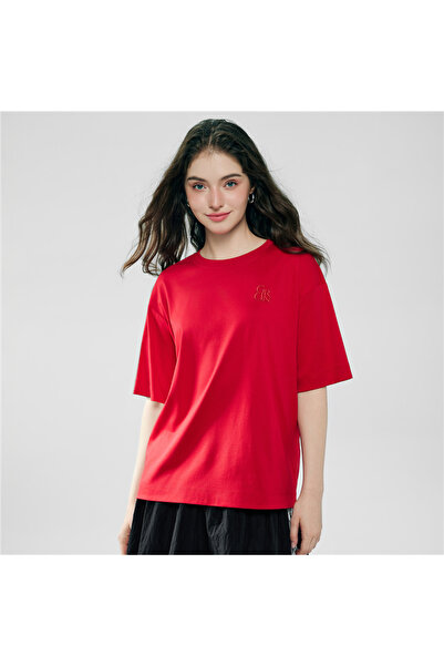 Giordano Women’s Embroidered Cotton Liquid Touch Tee