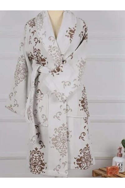 Özdilek Однобортний халат з оксамитовим коміром (розмір L) Emily Coffee