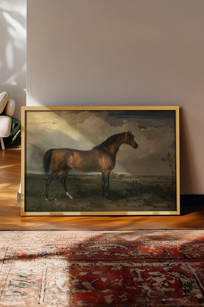 Postifull Vintage slika, poster u bež okviru, vintage zidni dekor