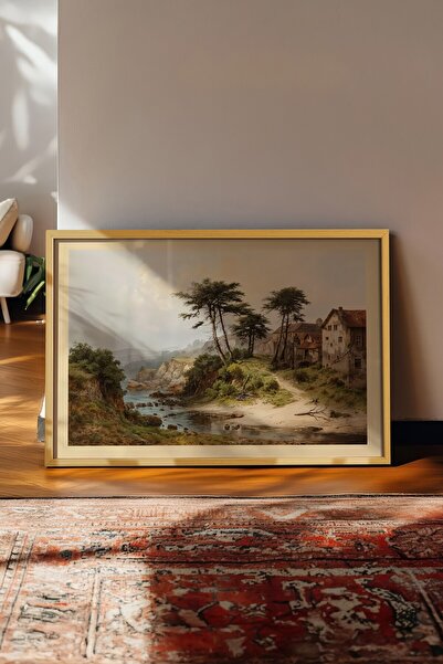 Postifull Vintage slika, poster u bež okviru, vintage zidni dekor