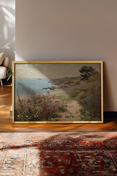 Postifull Tablou vintage, poster cu rama bej, decor de perete vintage