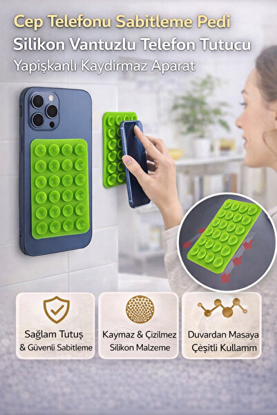 Hane Dostu Cep Telefonu Sabitleme Pedi Silikon Vantuzlu Telefon Tutucu Yapışk...