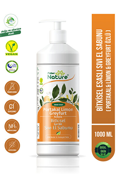 Naturex Bitkisel Esaslı Doğal Sıvı El Sabunu Portakal&Limon&Greyfurt Özlü 1 L...