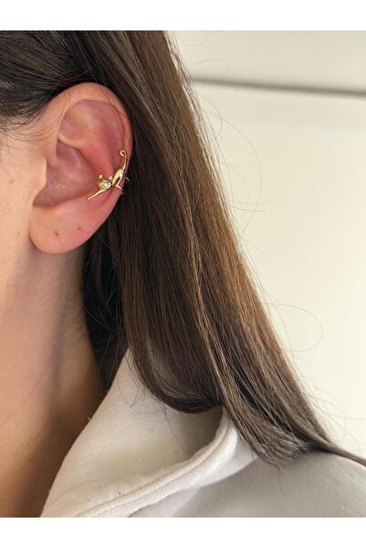 Charmist 14K Çelik Üzeri Altın Kaplama Özel Seri Kıkırdak Küpe