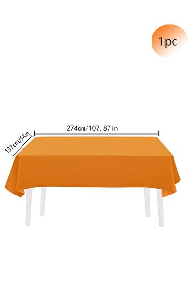 Choice orange 137x274cm Disposable Solid Color Tablecloth Birthday Party Wedd...