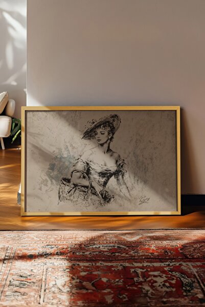 Postifull Vintage ζωγραφική, αφίσα με μπεζ κορνίζα, vintage διακόσμηση τοίχου