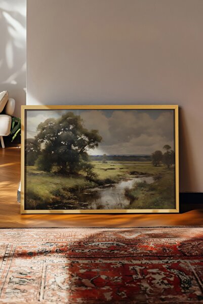 Postifull Vintage slika, poster u bež okviru, vintage zidni dekor