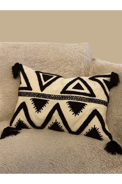 Craft Craftsi̇s Punch Processing Dark Coffee Cushion Cover