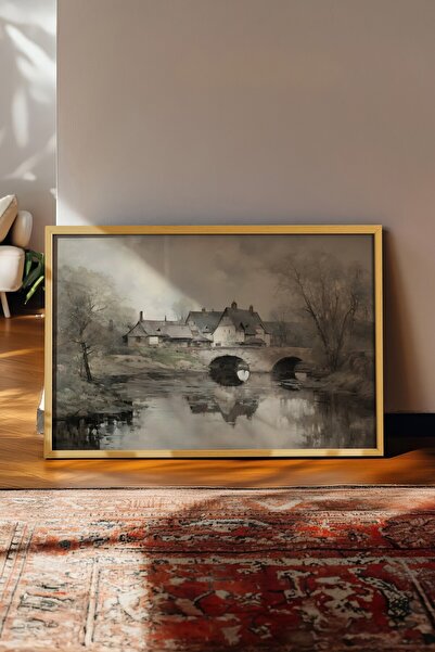 Postifull Tablou vintage, poster cu rama bej, decor de perete vintage