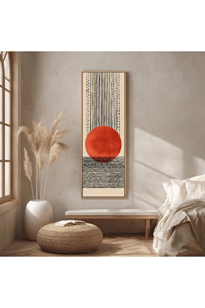 woodhomeworks Tek Parça Gerçek Ahşap dikey Panorama Çerçeveli Tablo bohem esi...