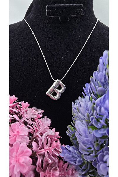 ahsenaksesuar2025 B Harfli Balon Çelik Kolye - Altın & Gümüş Renk Seçenekli 4...