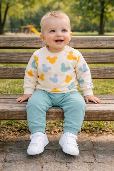 Atlas Baby House Mikili Unisex Green 2-Piece Set (Buy 1 Size Large) 9-18 Months