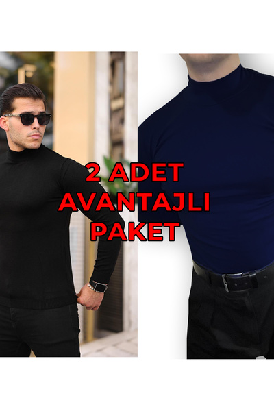 Lushen Unisex 2-Piece Advantage Pack Set Long Sleeve Turtleneck Body Badi Swe...