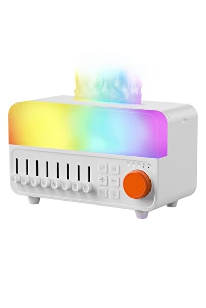 AdriMar Umidificator Aer Tip Radio cu 12 Culori si 8 Sunete din Natura, Difuz...