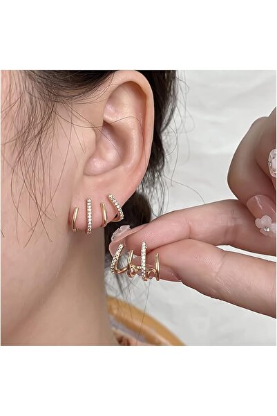 Glamluxe أقراط فولاذية حديثة التصميم مضادة للحساسية