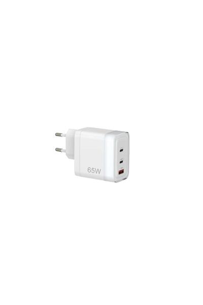 Tradeo 65W 3-Port Fast Charging Adapter | Dual USB-C PD PPS + USB-A, EU Plug