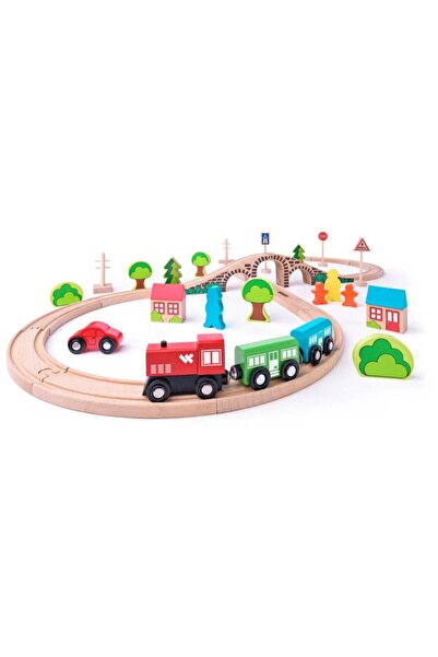 Woodyland Woody Wooden Train Set with Arch Bridge