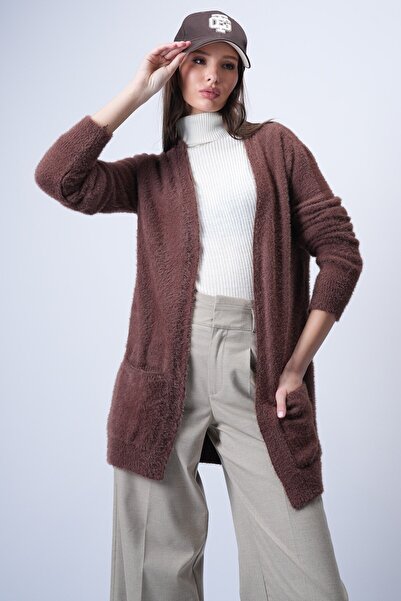 VAGGON Furry Long Cardigan