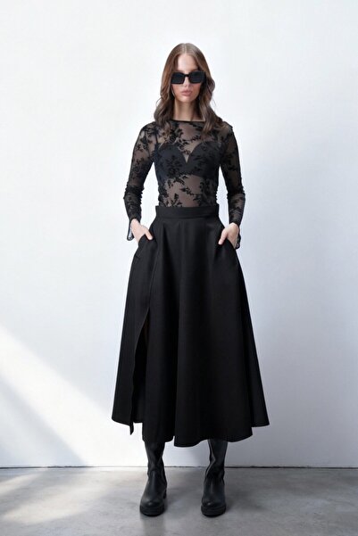 VAGGON Textured Maxi Skirt