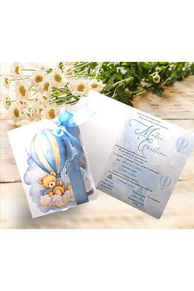 Aela.alc Teddy bear baptism invitation set of 20 pieces