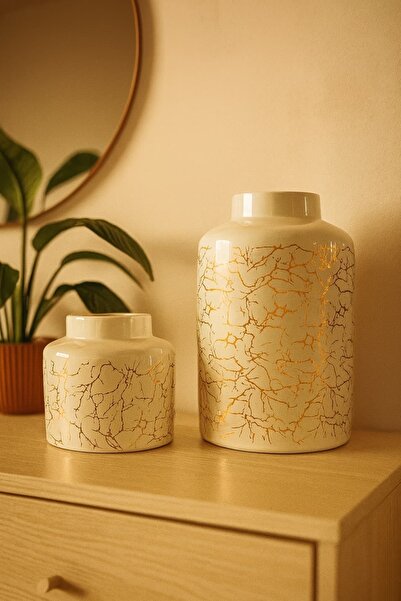 Ruum Store By Doğtaş Dekoratif Yakdızlı Vazo İkili Set