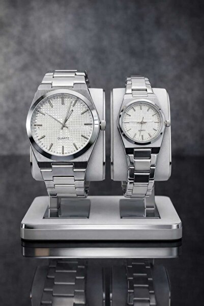 Mihristore Sevgililer Gününe Özel Saat Seti Çift Kol Saati Çelik Erkek Kadın ...