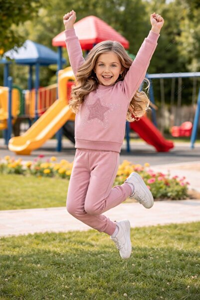 tuma collectıon Set trening pentru fete Swea tricou Partea inferioară din bum...