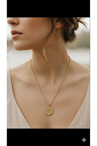 IŞILTI Esmaül hüsna Çelik kolye | 14K kaplama Kararma Yapmaz | Kadın çelik kolye