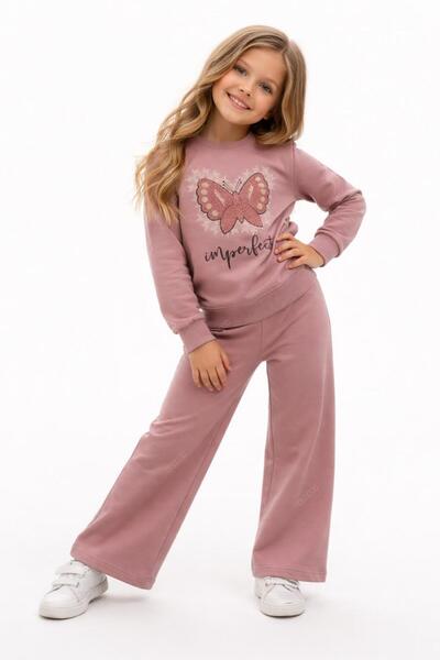 tuma collectıon Girl's Tracksuit Set Sweatshirt Bottom Cotton Two-Thread Casual Combination 3-4-5-6-7-8-9-10 Years Old