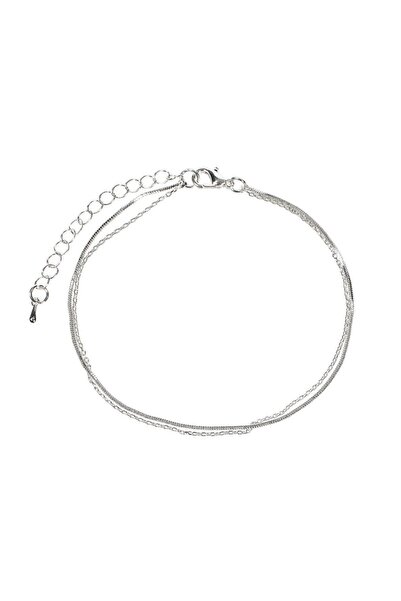 OEM Bratara de Picior Dubla de Culoare Argintie pentru Femei