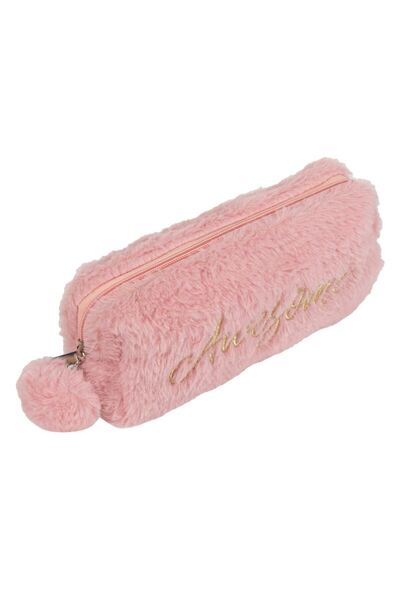 OEM Penar Scoala Powder Pink Blana Awesome Pompon 23x4x10cm