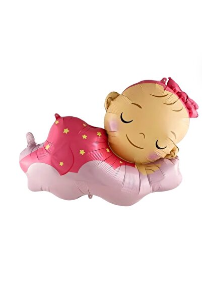 ALYA PARTİ Uyuyan Pembe Bebek Folyo Balon Büyük Boy