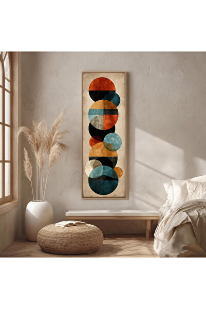 woodhomeworks Tek Parça Gerçek Ahşap dikey Panorama Çerçeveli Tablo bauhaus