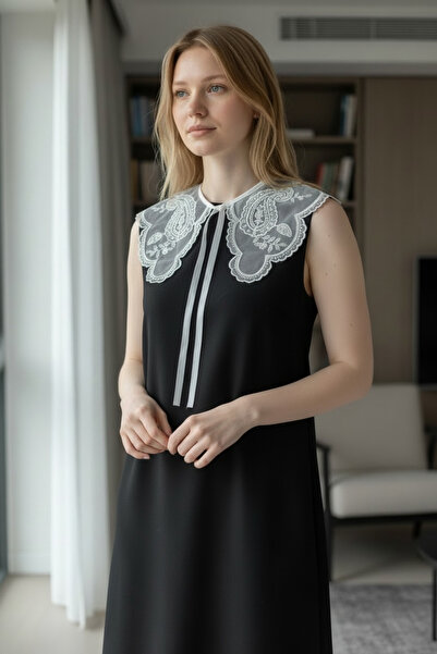 Bohem kutusu İşlemeli Seyyar Tül Yaka