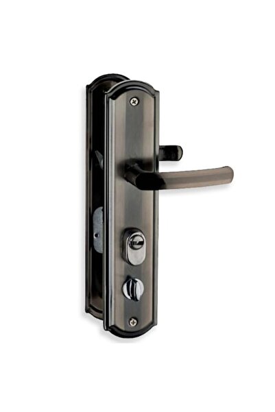 PRC Mânere metalice pentru uși, CLASSIC, plăci rotunjite, încuietoare dreapta