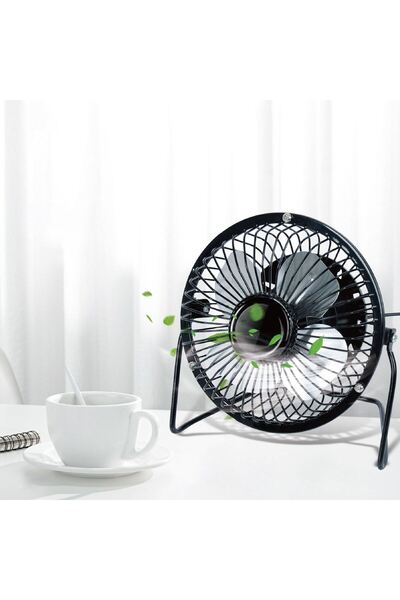 OEM Ventilator Metalic Negru cu USB 13cm