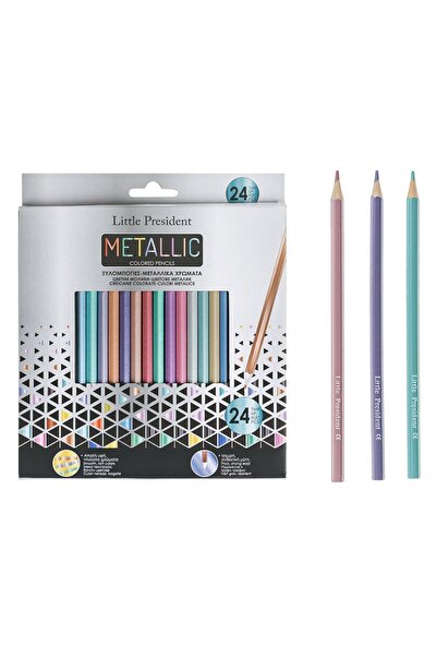 OEM Set Creioane Colorate Culori Metalizate Little President - 24buc