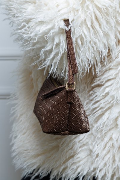 Shkup Women's Knitted Patterned Mini Shoulder and Hand Bag Daily Bag