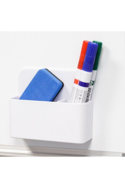 OEM Suport Magnetic din Plastic Alb cu 2 Nivele pentru Tabla 12x4x10cm