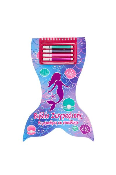 OEM Carte de Colorat Coada de Sirena cu Carioci & Autocolante 21x30cm - 24F