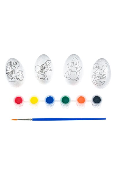 OEM Set Creatii de Paste Coloreaza Oua Spuma Vopsele Pensula 6cm - 11buc