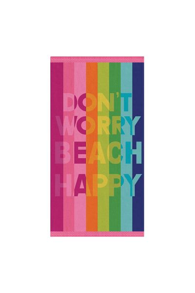 OEM Cotton Towel with Colorful Stripes Pattern Beach Happy for the Beach 75x1...