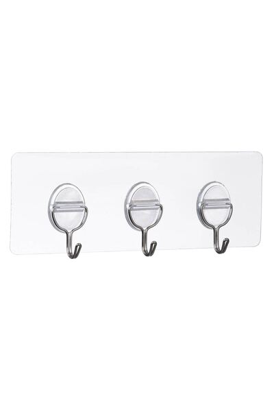 OEM Triple Transparent Self-Adhesive Hanger 20x7.5cm
