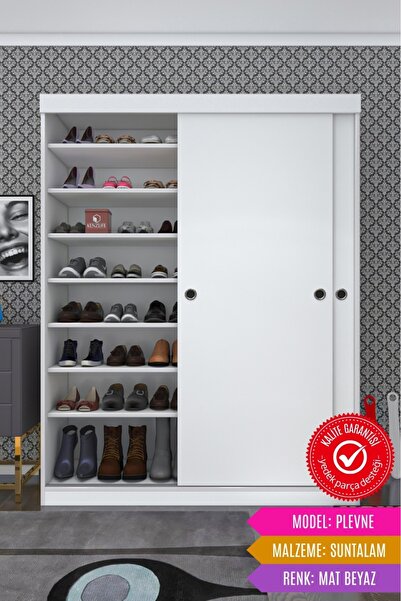 Kenzlife portmanto ayakkabılık plevne mat beyaz 180*140*50 suntalam 24 çift a...