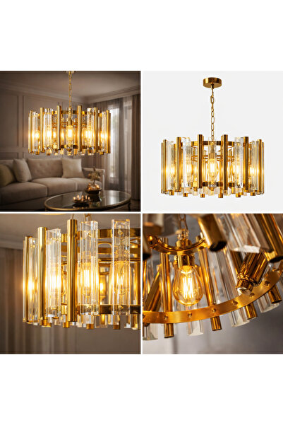 Avize Kristal altın kaplamalı lüx avz